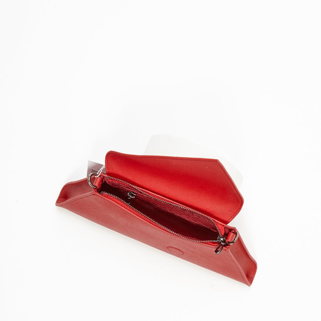 Red Clutch Bag Leather Clutch Purse Crossbody Evening Purse Unique Women's Red Handbag