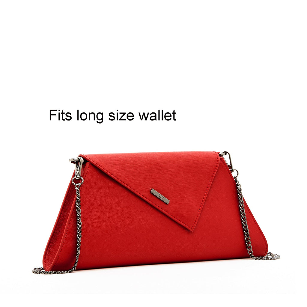 Red Clutch Bag Leather Clutch Purse Crossbody Evening Purse Unique Women's Red Handbag