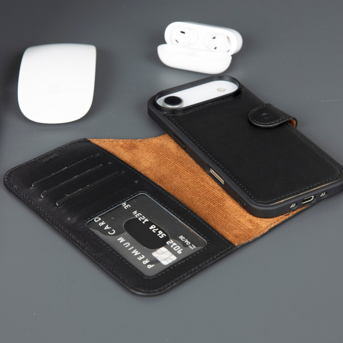 Casper iPhone 17 Air Leather Wallet Case – MagSafe Compatible