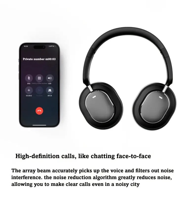 Wireless Bluetooth Over-Ear Headphones with ANC and Mic