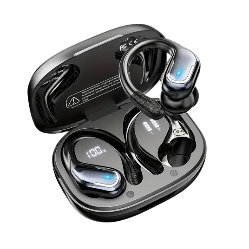 Wireless Sport Earbuds with Mic & LED Display